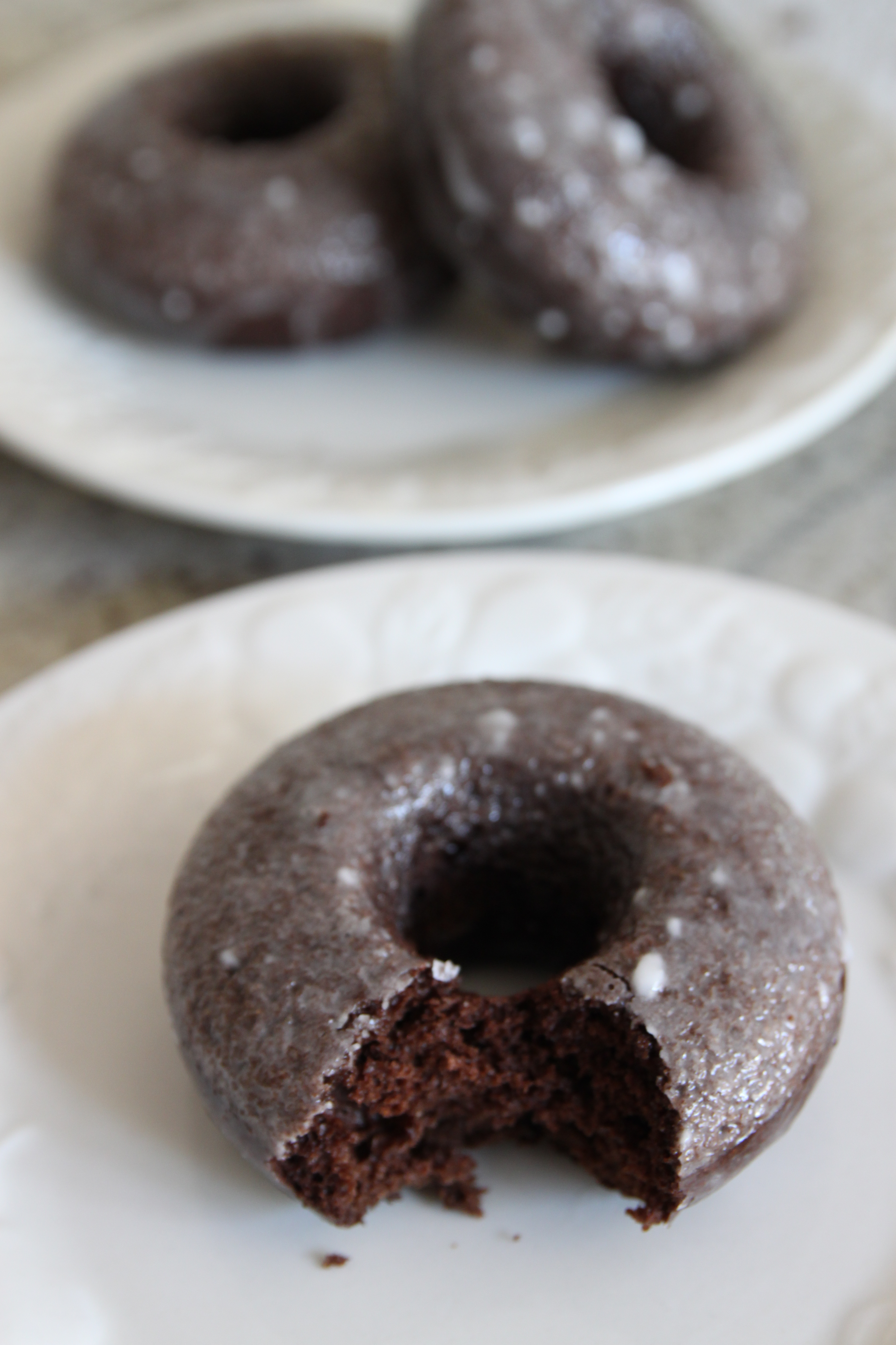 chocolate glazed cake donut