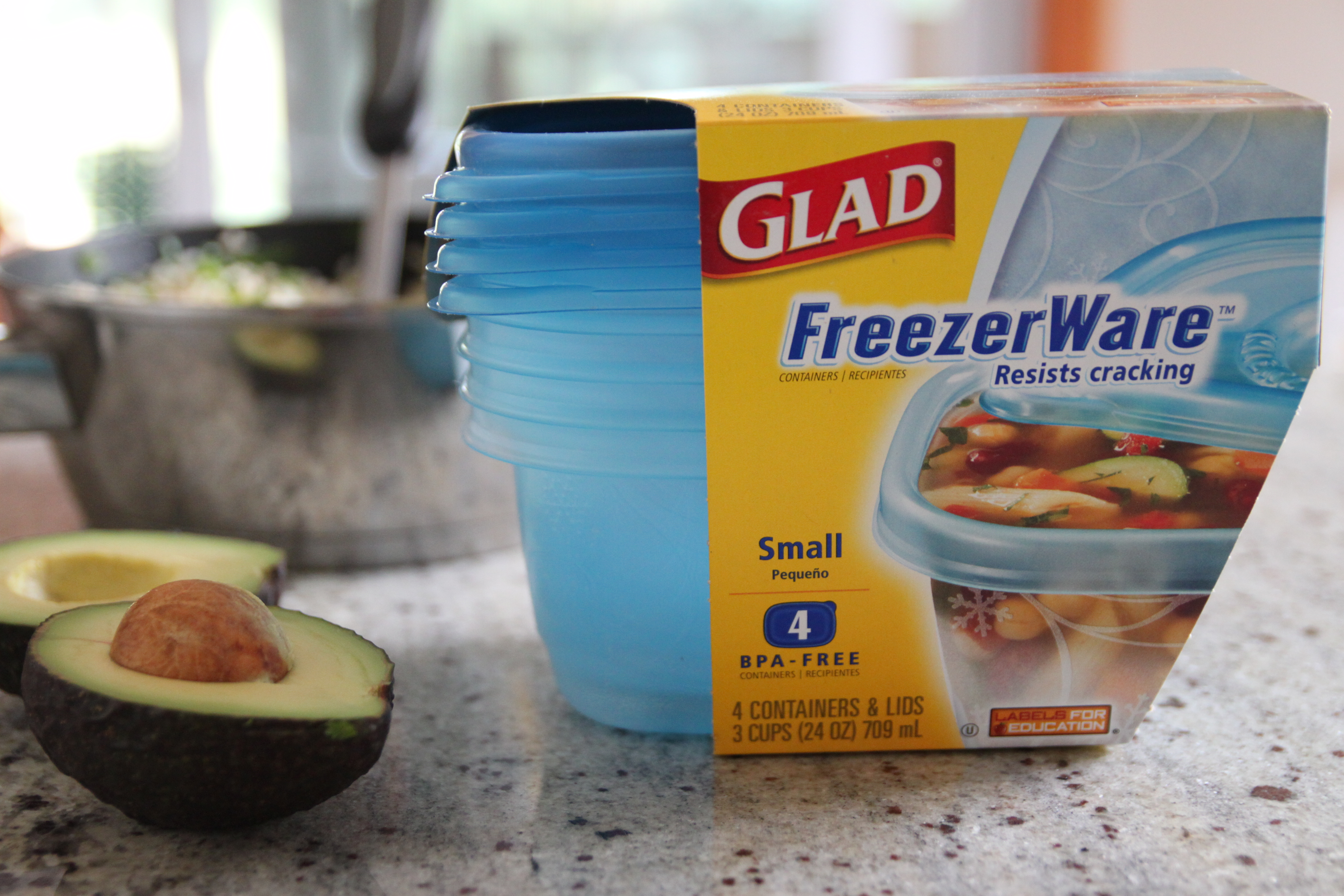 Glad Freezer Ware Containers, Large