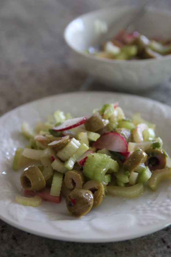 celery olive radish salad